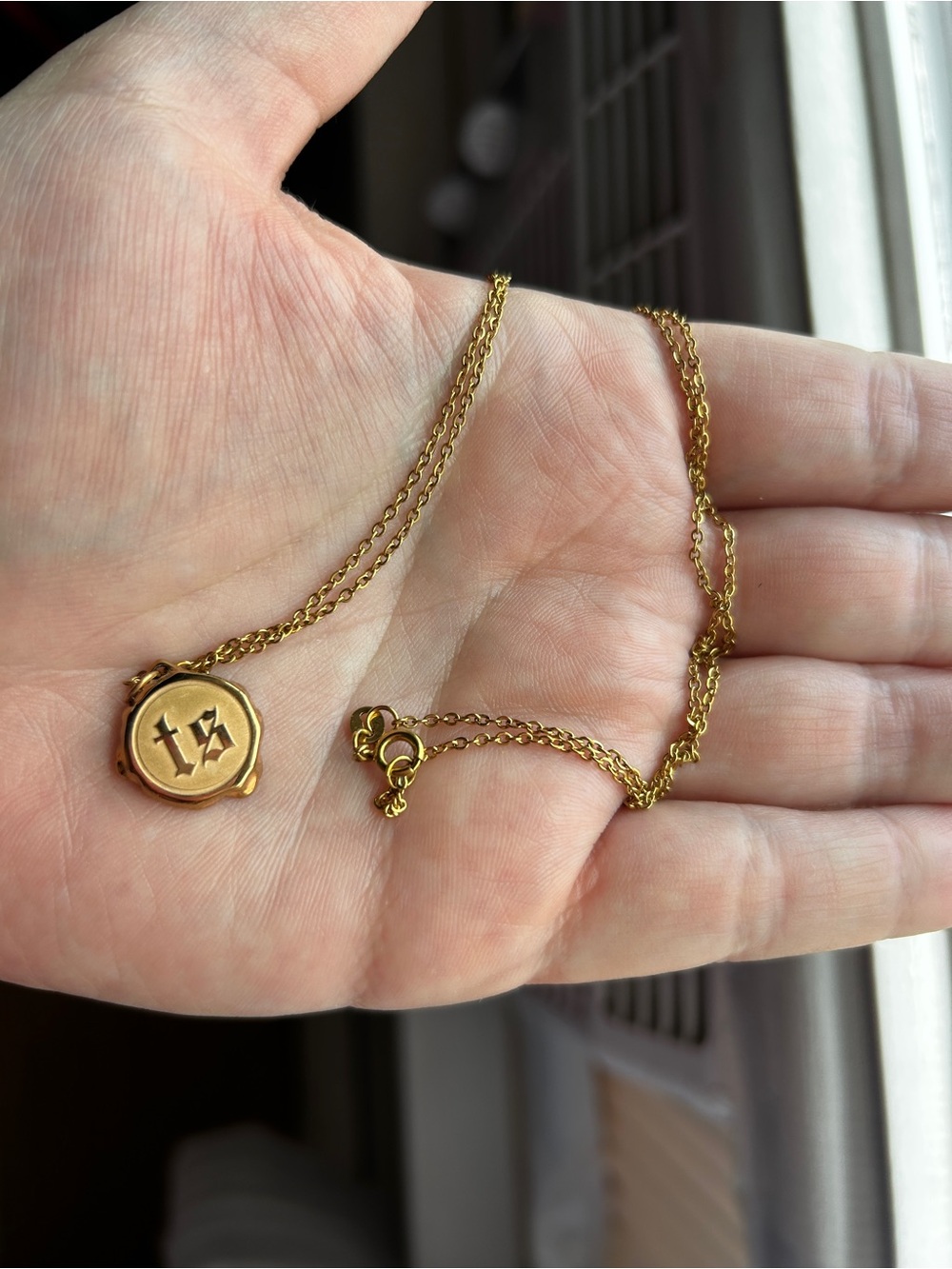Taylor Swift Gold 'ts' Wax Seal Pendant Necklace